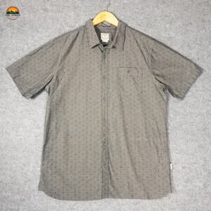 Voyager Button-Up Shirt Gray Short Sleeve Collared Preppy Normcore Men's Large